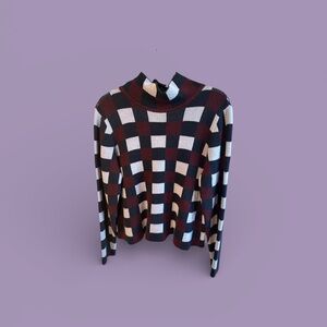 dip Black and Red Checkered Turtleneck Sweater